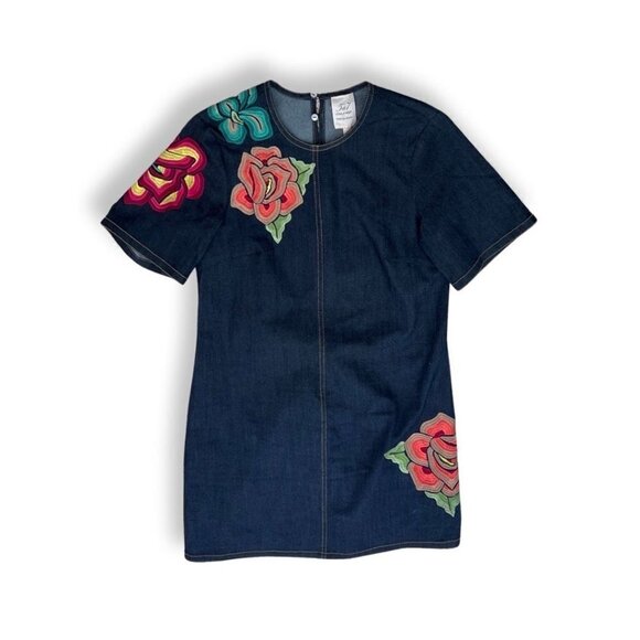 cinq a sept Dresses & Skirts - cinq a sept denim floral multicolor embroidered dress size 0